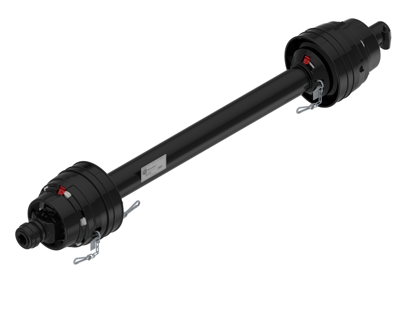 Карданный вал с двухсторонним широкоугольным шарниром EUCV, AW21-80, 860MM, SSL 1 3/8